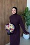 Deep Striped Mercerized Dress Plum - 3