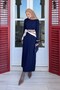 Deep Striped Mercerized Dress Navy Blue