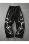 New Season Unisex Oversize Street Fashion Cyber Motif Sweatpants