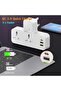 وصلة تمديد للمقبس الكهربائي مع إضاءة ليلية، محول حائط USB، مقبس شحن سريع PD وQC، 3 منافذ - 3