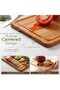 Deep-Carbonized Bamboo Cutting Board Set with Wood Storage Stand, Reversible Chopping Board with Jui - 5