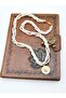 Half Gold Necklace - White - - 4