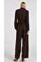 Gold Buttoned Woven Jacket-Pants Set Laz0014 Brown - 7