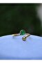 Emerald Stone Handmade Ring - Gold Color -