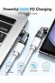 محول USB C مزدوج، بقوة 240 واط، USB-C 90 °   محول زاوية قائمة، 360 درجة °   & 180 °   محولات USB من النوع C إلى C - 2