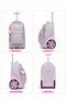 Kids Rolling Backpack for Girls, Fashion Printed Trolley School Bag, Large Capacity Wheeled Luggage, Waterproof Students Book Bag, Girls Schoolbag, Back-to-school Bookbag 65804-Rose Gold - 4