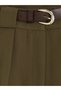 Trendlucky Women's Pleated Trousers with Belt and Contrast Waistband - 6