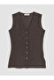 قميص نسائي بدون أكمام من NEVAVM بياقة على شكل V وأزرار - 5
