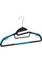 Non-Slip Heavy Duty Plastic Hanger with Rubber and Horizontal Bar, Blue (50-Pack) - 2