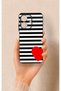حافظة سيليكون متوافقة مع هاتف Realme Note 60 بنمط قلب أحمر مخطط - 4