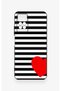 Redmi Note 11 Pro 4g Compatible Striped Red Heart Pattern Silicone Case