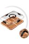 6 Compartments Divided Bamboo Serving Tray with Lid and Handle Stackable Vegetable Fruit Snack Organ - 5