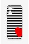 Realme 10 Compatible Striped Red Heart Patterned Silicone Case