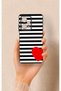 Redmi Note 12 Pro 5g Compatible Striped Red Heart Pattern Silicone Case - 4