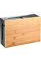 Cable Management Box with Magnetic Bamboo Lid & Cable Ties- Elegant, Durable Cable Organizer Box to