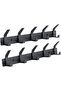 2Pack Double-Layer Heavy-Duty Wall Hook Rack for Clothes, Hats, Umbrellas, and Keys, Black Met
