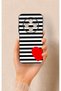 Tecno Spark 30C Compatible Striped Red Heart Pattern Silicone Case