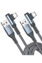 كابل USB-C من سويرجارد بزاوية قائمة [عبوة واحدة، 1 متر] - مجدول بالنايلون للشحن السريع لهواتف آيفون 17 و16