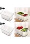 Kitchen Storage Fresh Keeping Container | Medium | White | 3-in-1 Draining Crisper with Strainer for - 6