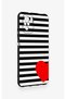 Redmi Note 10-10S Compatible Striped Red Heart Pattern Silicone Case - 2