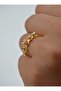 Five stone adjustable ring - gold color -