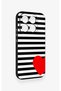 Mi 17 5g Compatible Striped Red Heart Pattern Silicone Case - 2