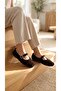 Women's Bitter Brown Rabbit Fur Buckle Daily Ballerinas 1 cm Byndtav01 - 4