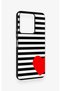 Vivo Y35 Compatible Striped Red Heart Pattern Silicone Case - 3