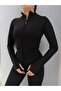 High Collar Zippered Slim Fit Jacket - 3