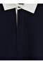 Vizyon New Season Navy Blue Polo Collar Men's Sweatshirt - 6