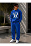 Men's Freedom Printed Crew Neck Regular Fit Men's Tracksuit Set / Straight Leg Bottom