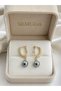 Women's Gray Pearl Ball Earrings - 2