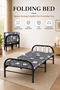 3-Panel Folding Bed with Mattress, Portable Foldable Guest Bed with Sturdy Metal Frame, Space-Saving Single Sleeper Bed, Easy to Store for Bedro - 5
