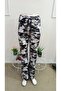 Women's high-waisted lace-up wide-leg patterned diving leggings - 4