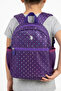 U.S Polo Children's Backpack Purple Polka Dot Zippered Multi-Compartment Mesh Pocket Lightweight School Bag Plcan 26131
