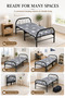 3-Panel Folding Bed with Mattress, Portable Foldable Guest Bed with Sturdy Metal Frame, Space-Saving Single Sleeper Bed, Easy to Store for Bedro - 2