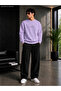 Men's Sweet Minimal Typography Printed Crew Neck Regular Fit Men's Tracksuit Set /Straight Leg Bottom