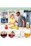 إبريق أكريليك بغطاء ومقبض، سعة 1 لتر، إبريق ماء شفاف (عبوة من قطعتين)، إبريق مشروبات غير قابل للكسر - 7