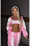 Women's 3 Threaded Back Patterned Fleece Inside Tracksuit Set - 3