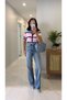 Zr Lores Ice Blue Cut-Leg Straight Jeans - 4