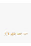 Set of 4 Rings with Pearl Texture