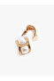 Pearl Detailed Textured Hoop Earrings - 3