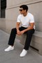 3 Thread Threaded Cotton Oversize Comfortable Black Sweatpants with Pockets - 6