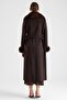 Jacket with Detachable Fur Collar and Sleeves, Long Coat Brown 3088 - 7