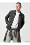 Vizyon New Season Black Regular Fit Men's Leather Look Jacket