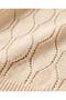 100% Cotton Leaf Pattern Long Knitwear Beach Dress with Elastic Waist - 3