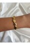 Women's gold color pebble stone model bracelet - 2