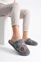 Women's Plush House Slippers Colorful Flower Embroidered Closed Toe Soft Sole Winter Comfortable Slippers Model - 2