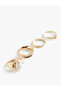 Set of 4 Rings with Pearl Texture - 2