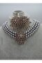 Choker Necklace and Earring Set - Gray - - 2